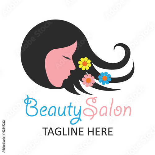 beautician logo with text space for your slogan / tagline, vector illustration