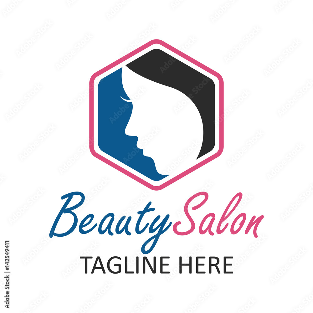 beautician logo with text space for your slogan / tagline, vector illustration