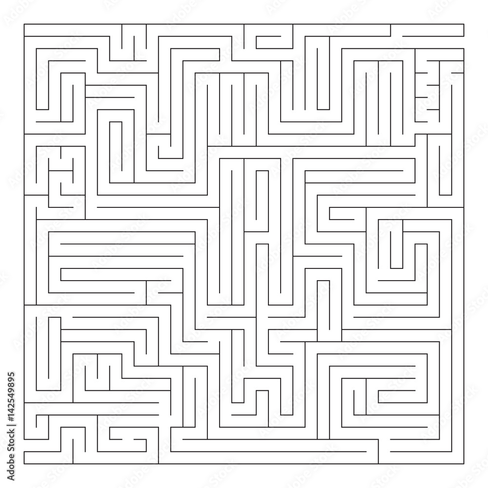 Isolated black square maze labyrinth Isolated black square maze labyrinth