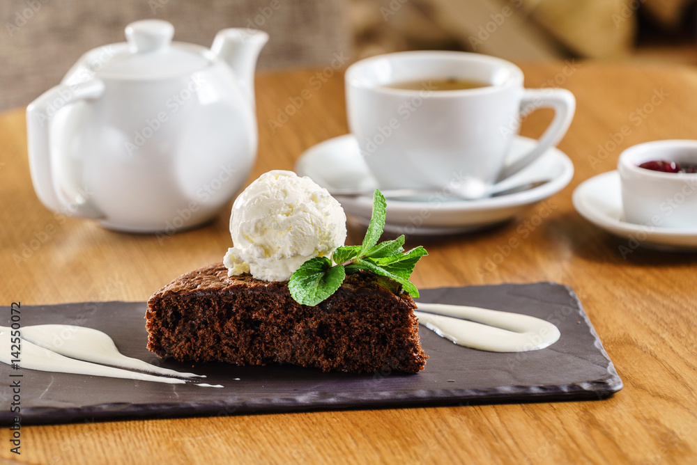chocolate cake with ice cream chocolate cake with ice cream