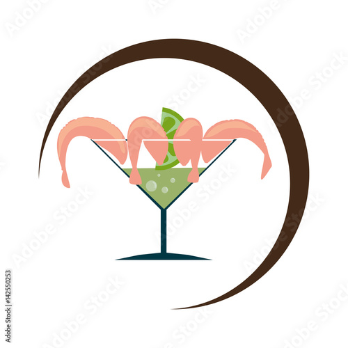 shrimp ceviche sea food vector illustration design