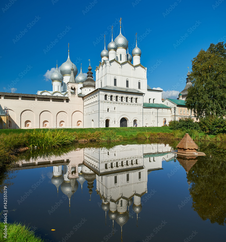 Assumption Cathedral and church of the Resurrection in Rostov Kremlin.