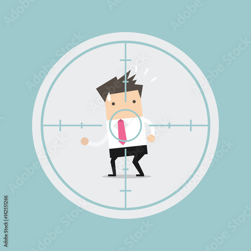 Businessman in crosshairs vector