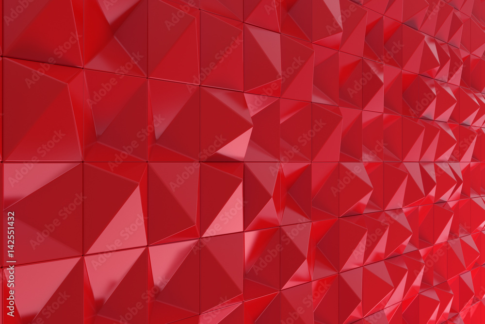 Pattern of red pyramid shapes Pattern of red pyramid shapes