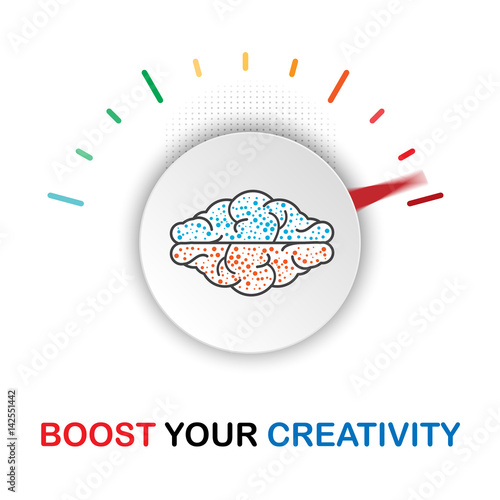 Brain meter, Boost your creativity, Vector EPS.10