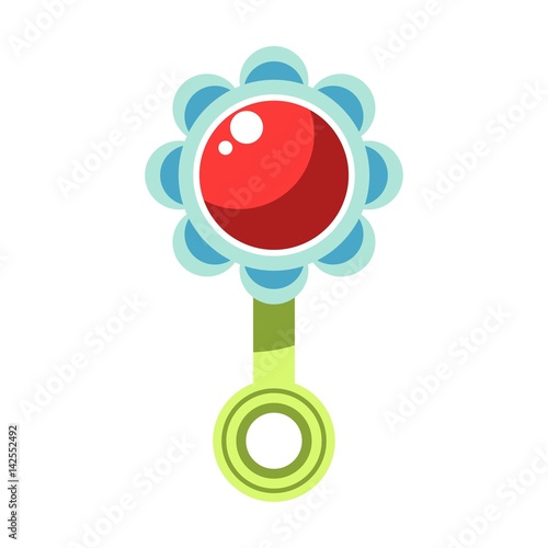 Kid toy children plaything infant rattle vector icon