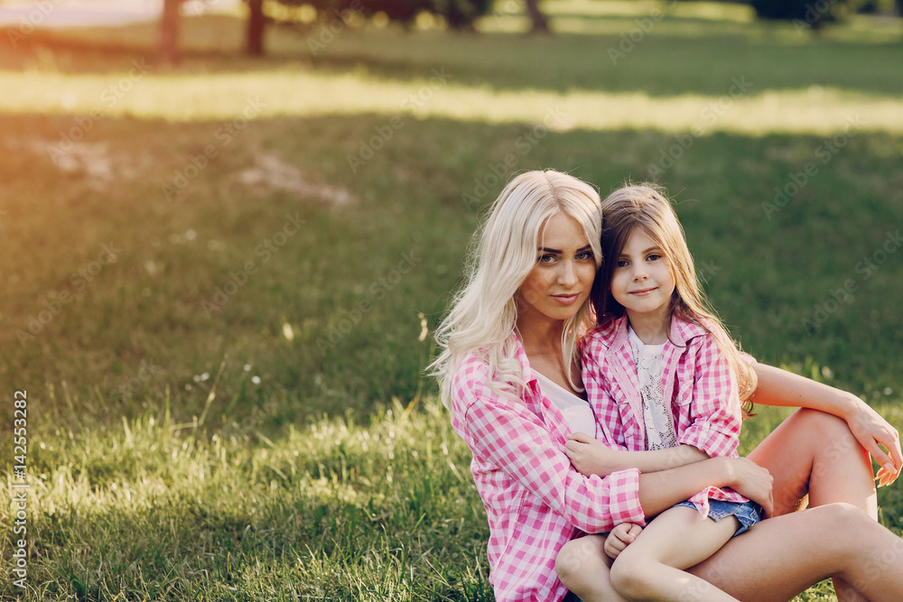 Fototapeta premium young family mother and daughter