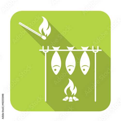 Grilled fish icon. Vector illustration