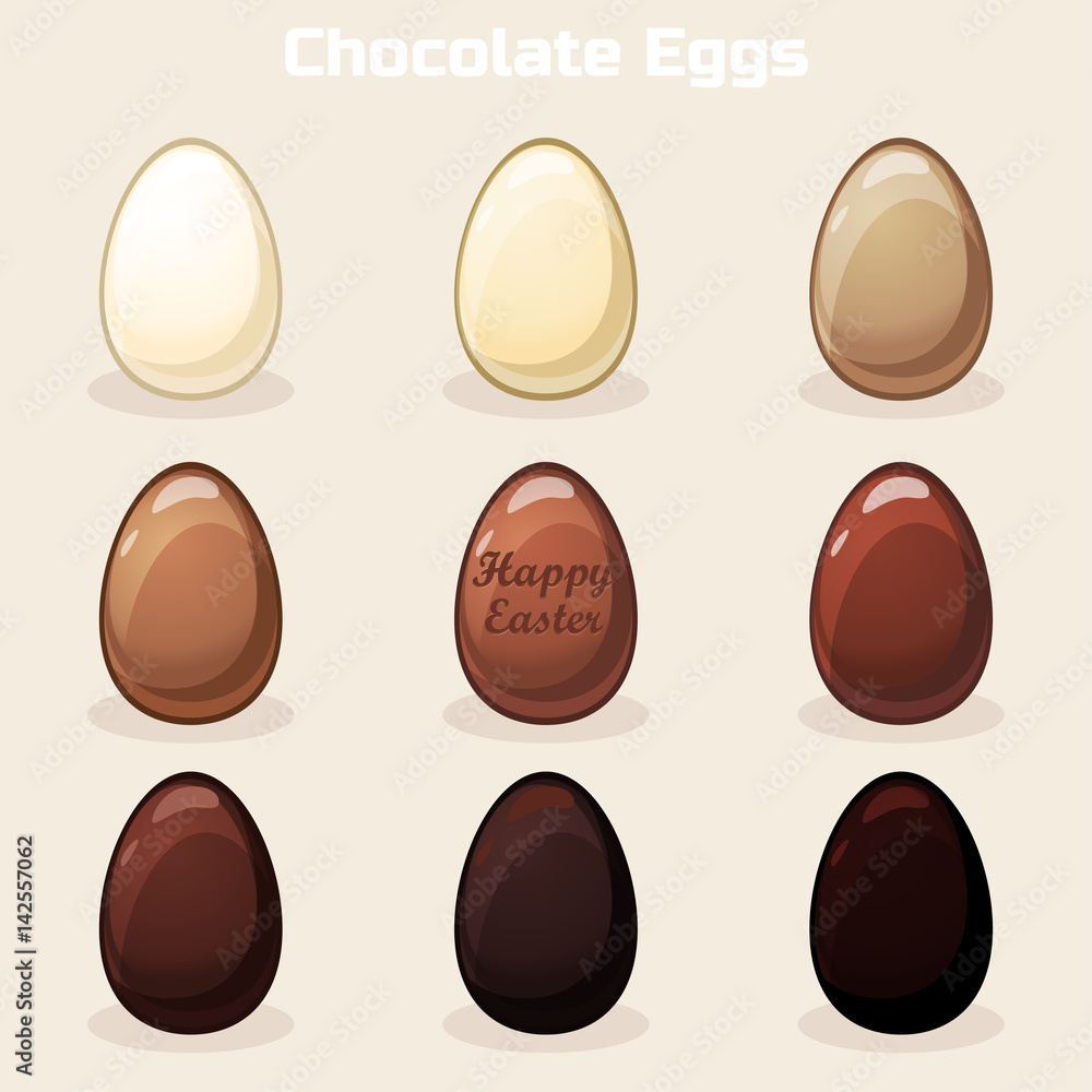 Cartoon Easter Chocolate Eggs