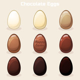 Cartoon Easter Chocolate Eggs