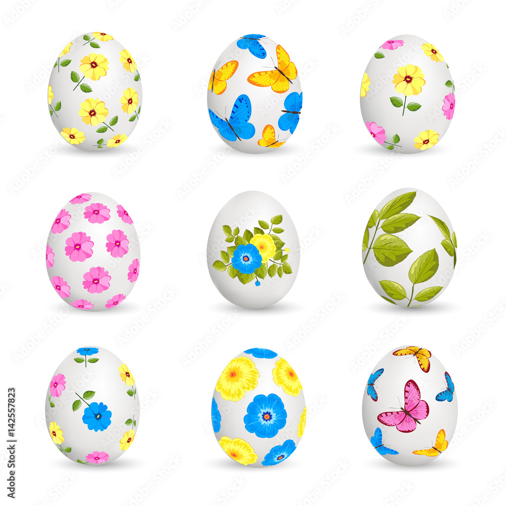 Easter eggs isolated on white background