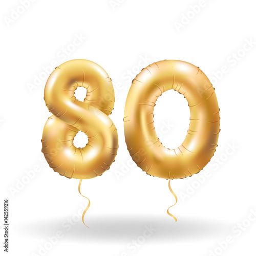 number eighty metallic balloon