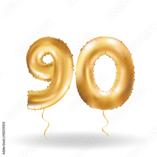 number ninety metallic balloon