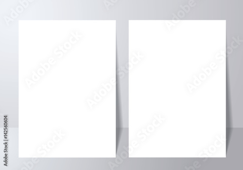 Poster mockup with shadow. Blank empty template.