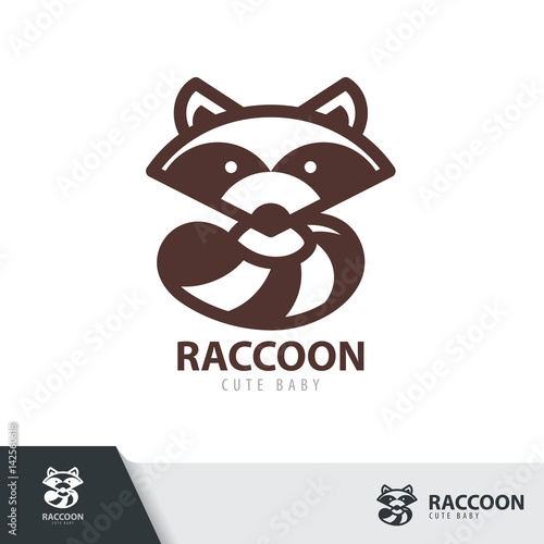 Raccoon symbol icon design isolated on white background.