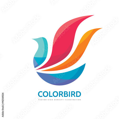 Abstract color bird - vector logo template concept illustration. Wings creative sign in optimism style. Positive design element.