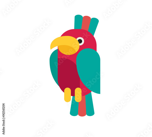 Flat vector parrot