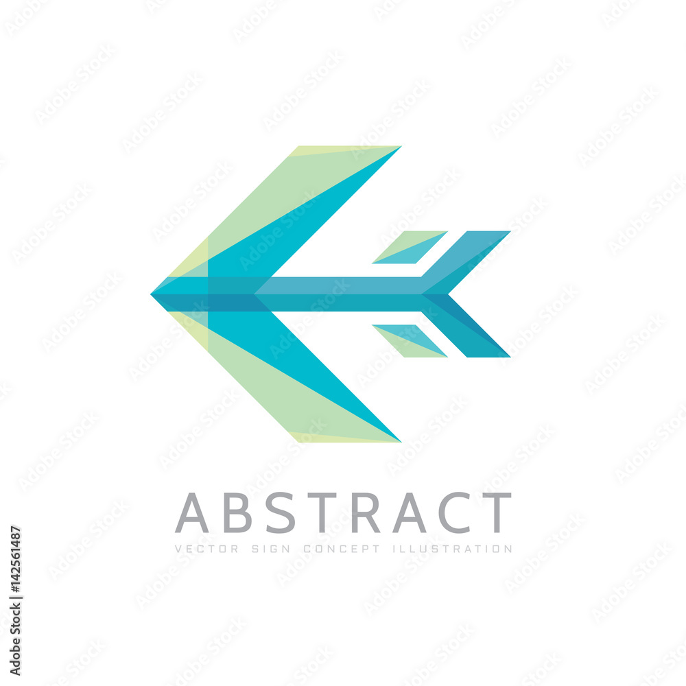 Fototapeta premium Abstract arrow - vector logo template concept illustration in flat style. Stylized airplane creative sign. Colorful design element.