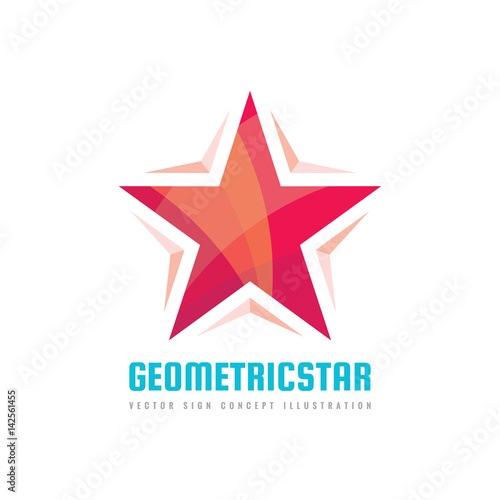 Geometric star - vector logo template concept illustration. Abstract shape design element.  
