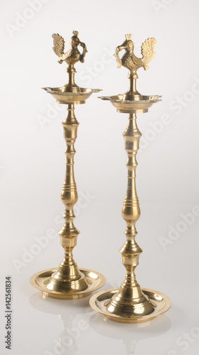 oil lamp or metal lamp on background.