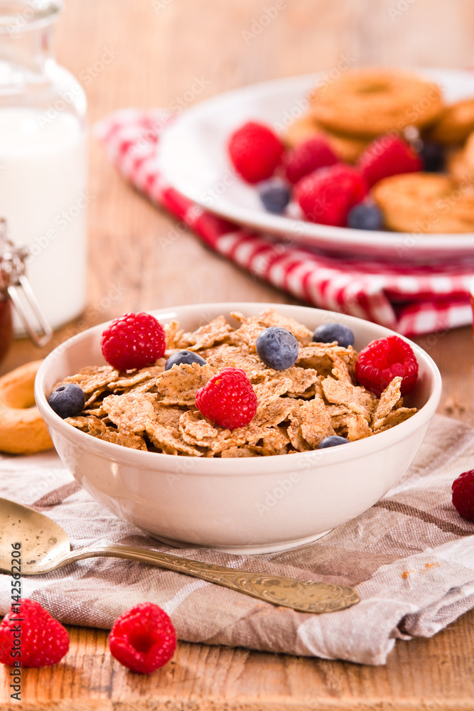 Breakfast with wholegrain cereals. Breakfast with wholegrain cereals.