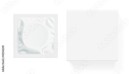 Packaging with a condom for your design and logo. Easy to change colors. Mock Up. Vector EPS 10