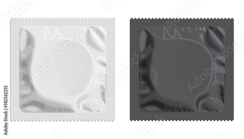 Packaging with a condom for your design and logo. Easy to change colors. Mock Up. Vector EPS 10