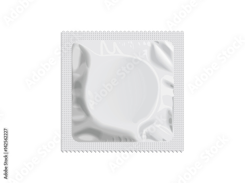 Packaging with a condom for your design and logo. Easy to change colors. Mock Up. Vector EPS 10
