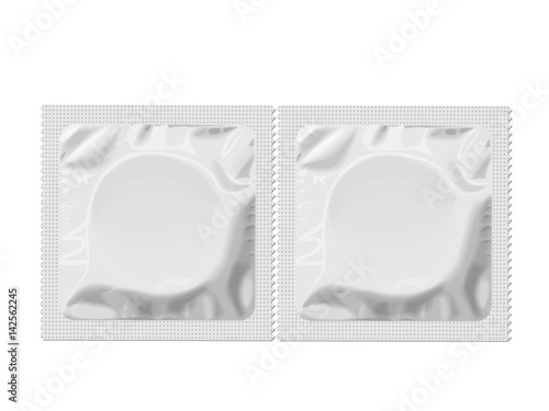 Packaging with a condom for your design and logo. Easy to change colors. Mock Up. Vector EPS 10