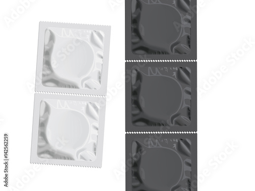 Packaging with a condom for your design and logo. Easy to change colors. Mock Up. Vector EPS 10