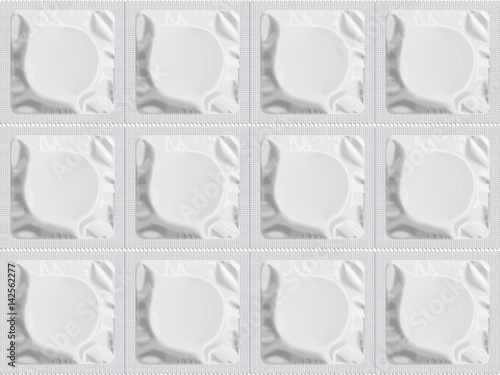 Packaging with a condom for your design and logo. Easy to change colors. Mock Up. Vector EPS 10
