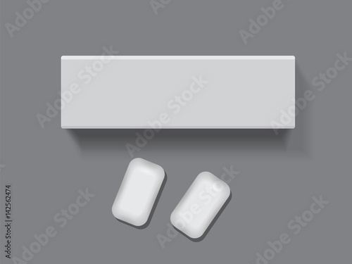 Chewing gum for your design and logo. Easy to change colors. Mock Up. Vector EPS10