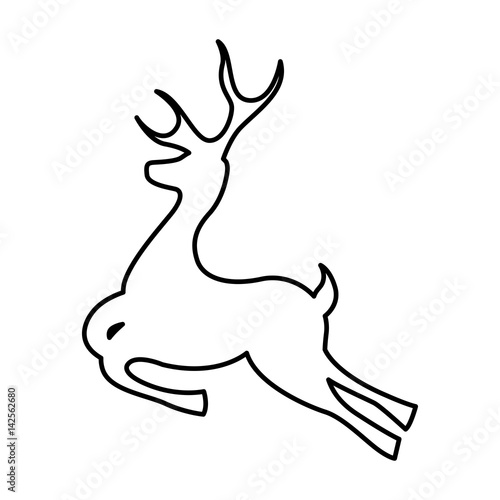 reindeer silhouette isolated icon vector illustration design