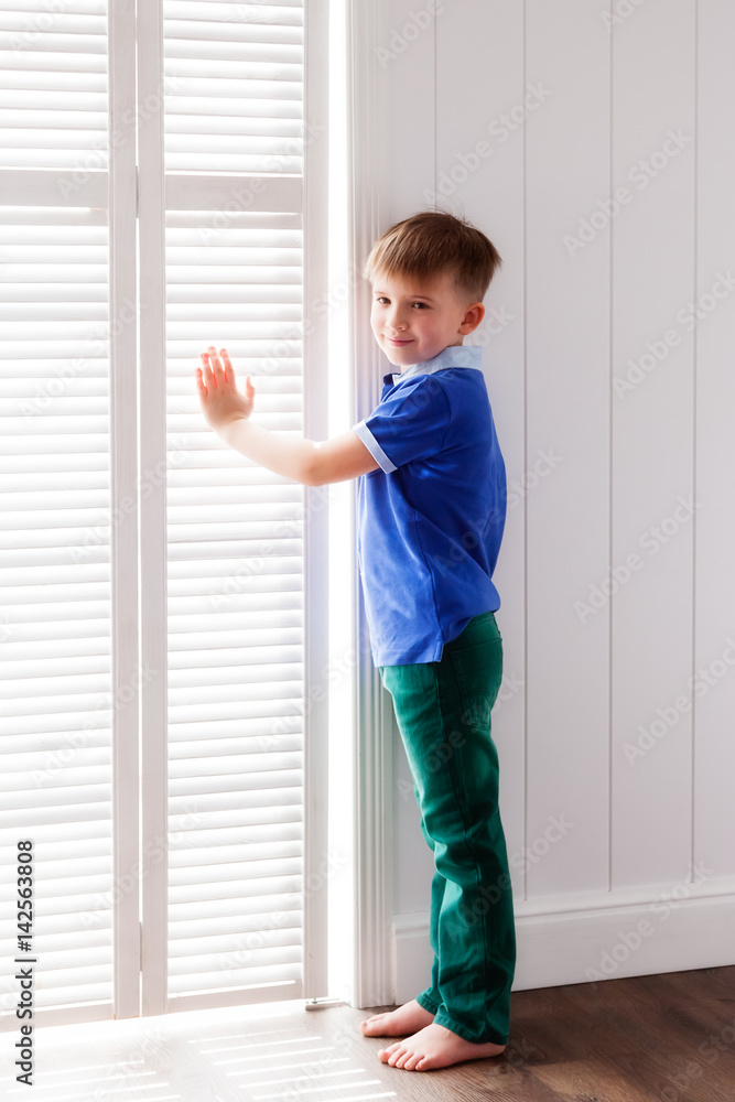 Portrait of a boy at a window Portrait of a boy at a window