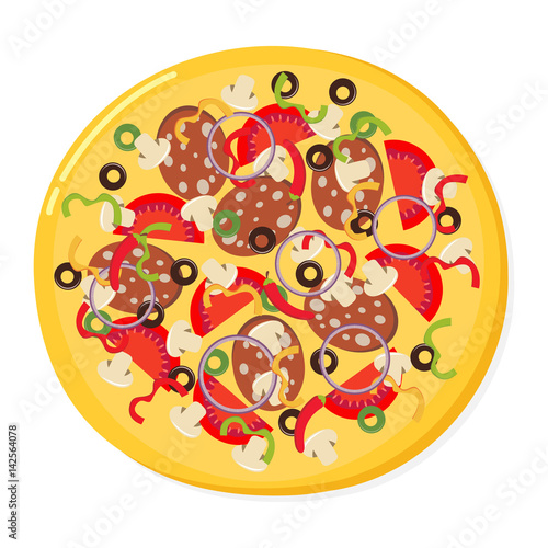 vector illustration of italian pizza