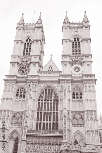 Westminster Abbey; London; England; UK in Black and White Sepia Tone