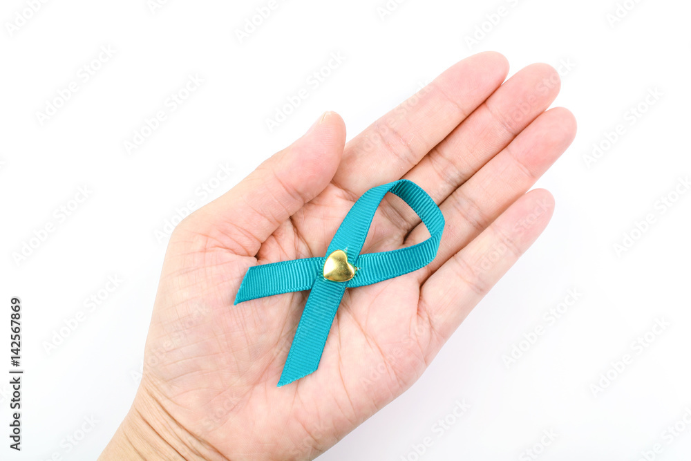Fototapeta premium Green ribbons on white background