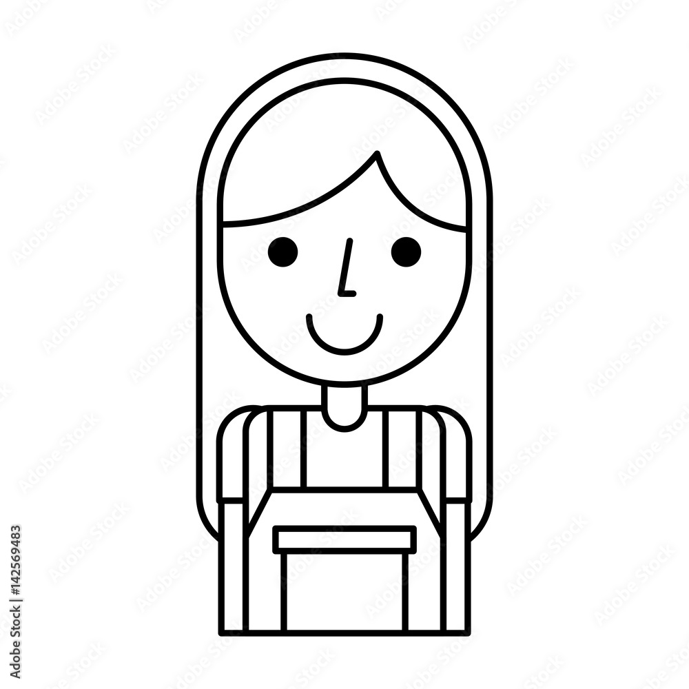 little gardener character icon vector illustration design