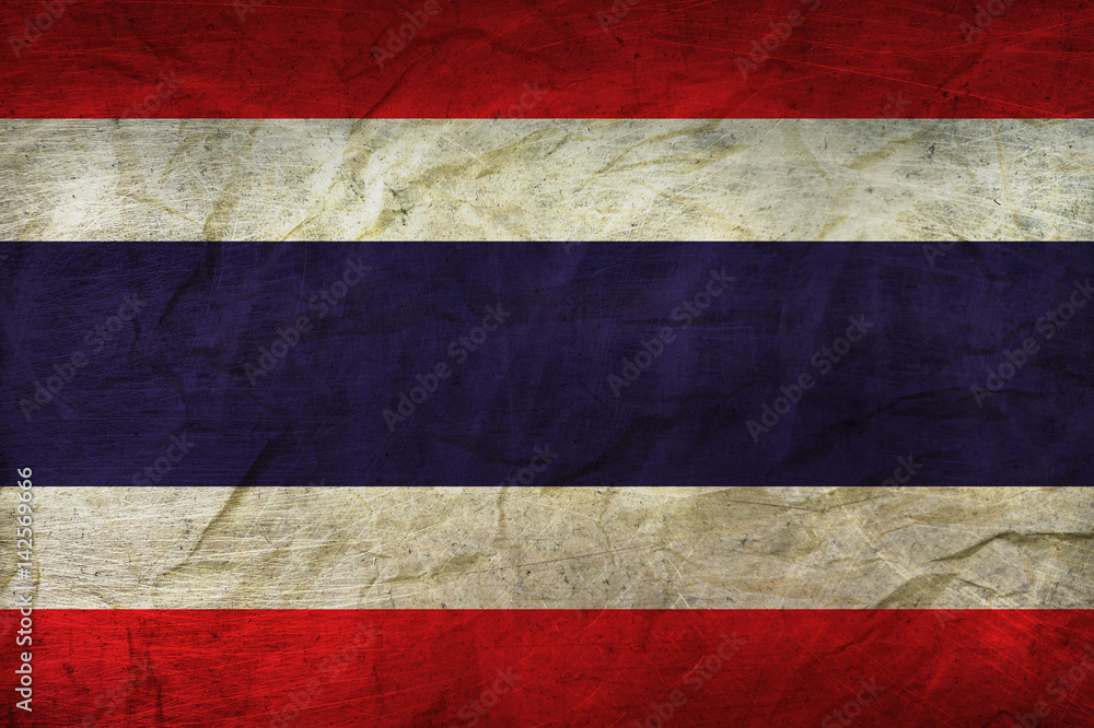 Thailand Flag on Paper