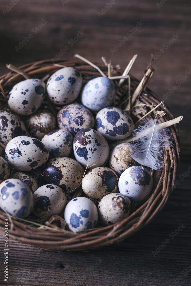 Quail eggs in a basket Quail eggs in a basket