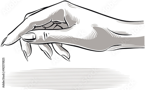 woman's hand ready to welcome.