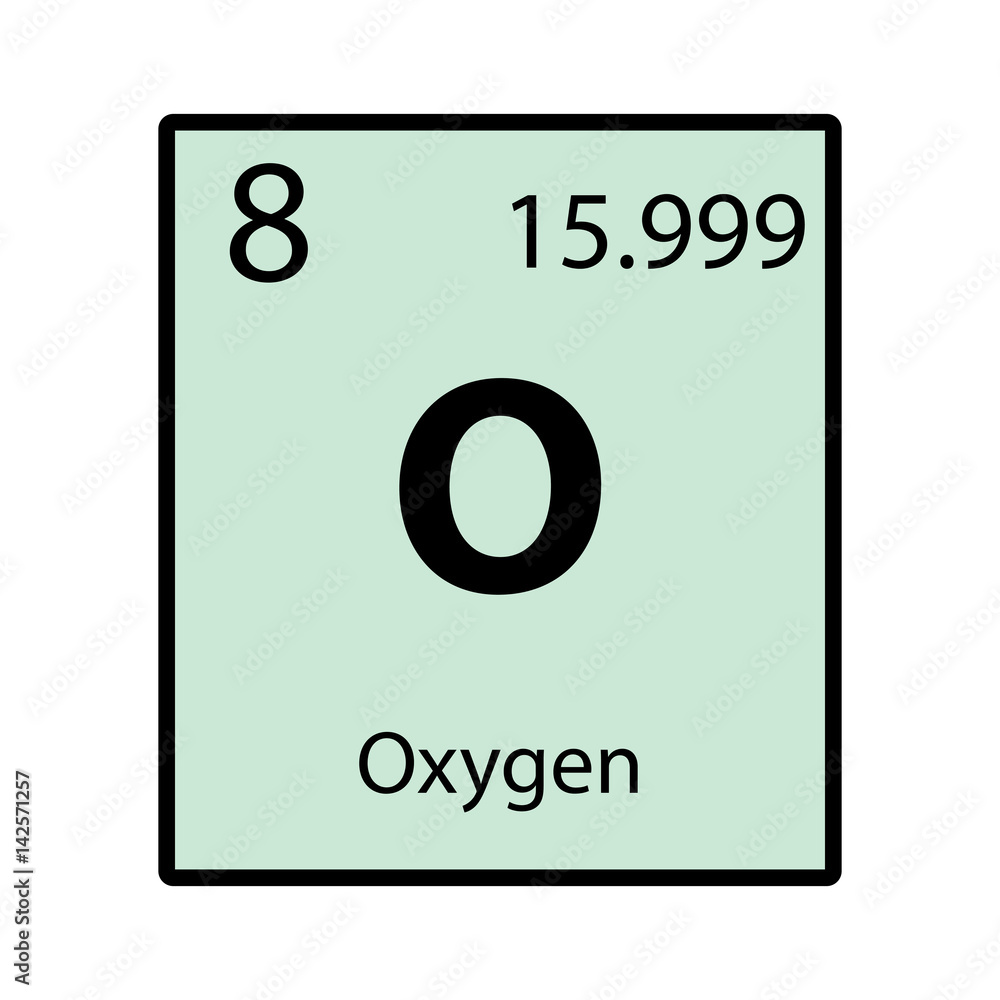 Oxygen periodic table element color icon on white background vector Stock  Vector | Adobe Stock