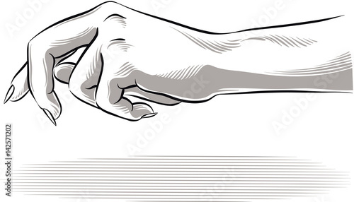 woman's hand ready to welcome.