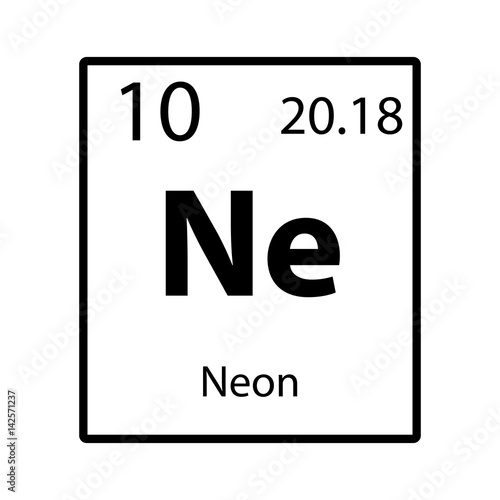 Neon periodic table element icon on white background vector