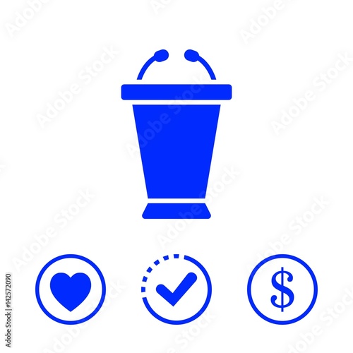 lectern with microphone icon stock vector illustration flat design
