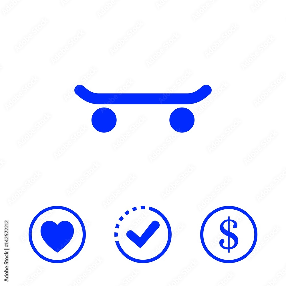 skateboard side view icon stock vector illustration flat design skateboard side view icon stock vector illustration flat design