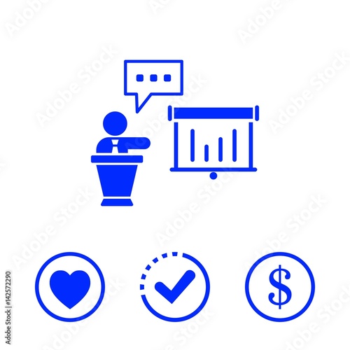 lectern with microphone icon stock vector illustration flat design