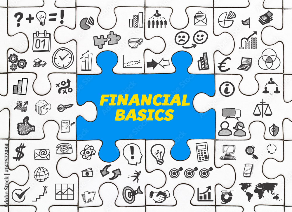 Financial Basics / Puzzle mit Symbole Financial Basics / Puzzle mit Symbole
