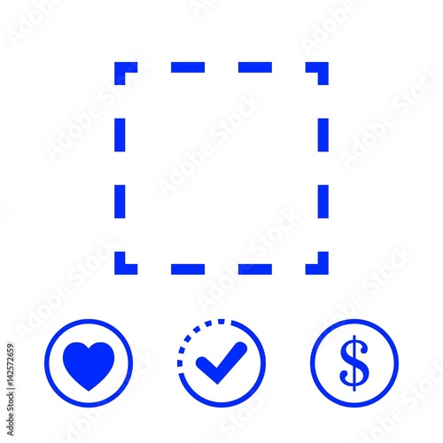 square dashed line icon stock vector illustration flat design © vectori1