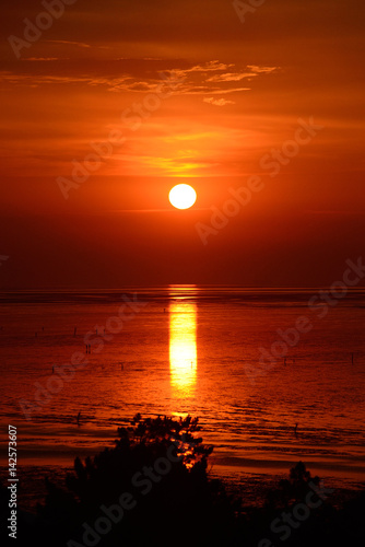 Sonnenuntergang Nordsee Duhnen Juli 2015